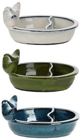 Kerámia madáretető és itató tál, törtfehér