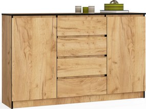 Komód K160 2D 4DB Clp Pk Tölgy Craft Akd