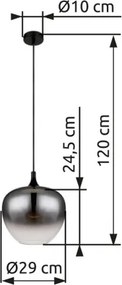 GLOBO 15548H1 MAXY Egyágú Függesztett Lámpa IP20