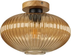 Mennyezeti lámpa MILOU WOOD 1xE27/15W/230V tölgy/füstbézs átm. 29 cm