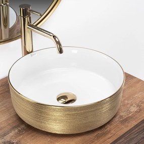Pultos mosdó Rea Sami White Brush Gold