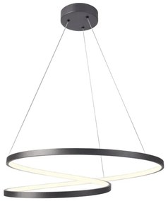 LED Csillár zsinóron ZEFIRA LED/52W/230V 4000K átm. 60 cm antracit