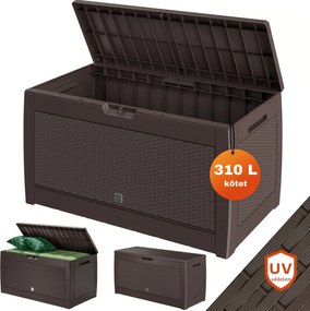 RATO tárolódoboz, 310L, 119x48x60 cm, barna Prosperplast