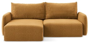 Narancssárga kinyitható-tárolóhelyes sarokkanapé (bal oldali) Kalena – Makamii