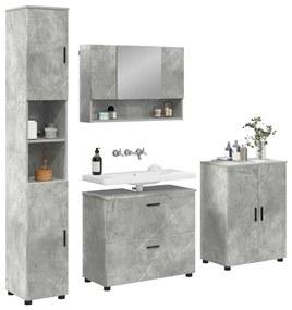 Fürdőszoba bútor szett 4 pcs Beton szürke 30 x 35 x 192 cm