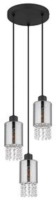 Globo 15799-3H - Csillár zsinóron BACKEY 3xE27/40W/230V átm. 25 cm fekete 15799-3H