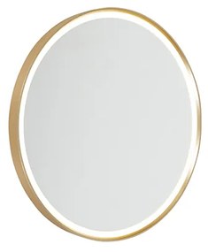 Modern fĂŒrdĆszobai tĂŒkör arany LED-del IP44-es, tĂŒkrös - Miral