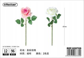 Mesterséges Királyrózsa 47CM Kiváló Minőségű Dekoráció