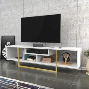 TV szekrény Asal 150 - White, Gold