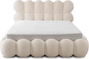 Łóżko 140x200 ANKARA z Pojemnikiem Kremowe Boucle