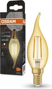 Led izzó BA35 E14 2,5W 22W 220lm 2400K Meleg Filament Vintage Osram