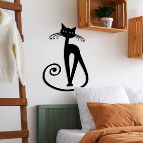 Cat fém fali dekoráció, 37×60 cm