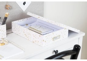 Oskar aranyszínű-fehér tárolódoboz - Bigso Box of Sweden