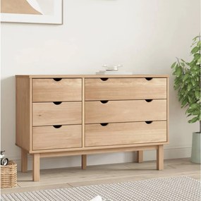 OTTA tömör fenyőfa fiókos szekrény 111x43x73,5 cm