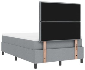Rugós ágy matraccal és LED világítással, világosszürke, 120 x 200 cm