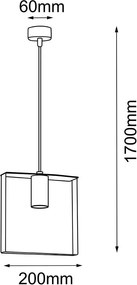 ANTIGO 5046 ORTIGA Egyágú Függesztett Lámpa Fém GU10 IP20