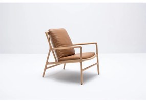 Barna-natúr színű bőr fotel Dedo – Gazzda