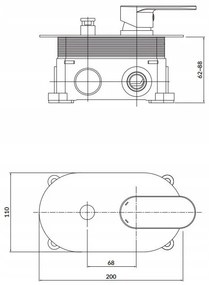 Cersanit Crea, fürdőkád - rejtett zuhanycsaptelep + BOX, króm, S951-305