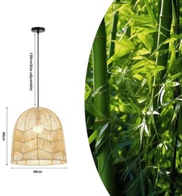 Immax 08262L - Csillár zsinóron PELO 1xE27/40W/230V átm. 40 cm rattan