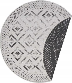 Szőnyeg fekete kerek,lapos,zsinóros 160cm