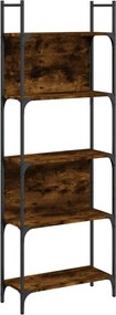 vidaXL 5 szintes füstös tölgy szerelt fa könyvespolc 60,5x24x166,5 cm