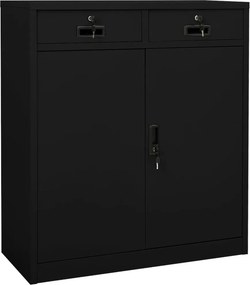 vidaXL fekete acél irodai szekrény 90 x 40 x 102 cm