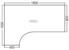 ProOffice A ergonomikus asztal 180 x 120 cm, bal, bükkfa