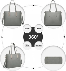 Ezüst 3 darabos luxus női táskaszett „Trio”