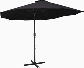 vidaXL fekete kültéri napernyő alumíniumrúddal 460 x 270 cm