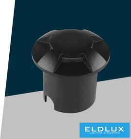 UNIVERSO Taposólámpa LED 1w 50lm 4000k 360° IP67 fekete Ø60x54mm