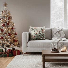 Karácsonyi Párnahuzat HOLLY CHARM 45x45 cm, bézs