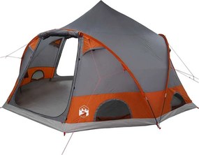 vidaXL Dóm sátor 4 személyes Szürke és narancs 505 x 450 x 248 cm