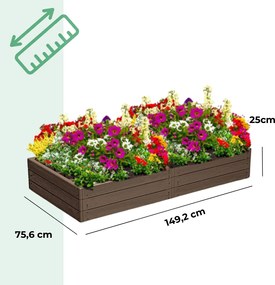 WOODY magaságyás, 149x75,6x25cm, barna Prosperplast