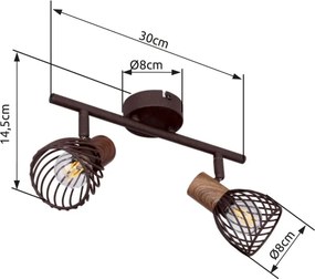 Globo 54817-2 - Spotlámpa ISABELLE 2xE14/40W/230V