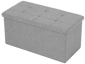 Tárolós Puff, Szürke Durva Szövet. TAB-462 GREY2