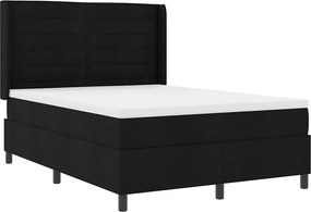 vidaXL LED Box Spring Ágy matracmal Fekete 140 x 190 cm szövet