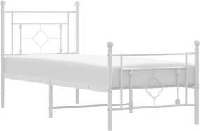 vidaXL fehér fém ágykeret fej- és lábtámlával 80x200 cm