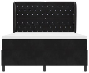 Boxspring Ágy Matrac nélkül Fekete 140x200 cm Bársony