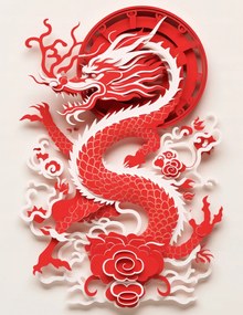 Poszter 50x65cm Vörös sárkány