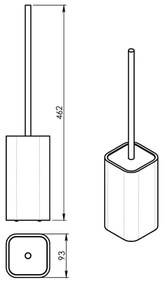 Gedy - Szabadon álló WC kefe NINFEA fekete/bambusz