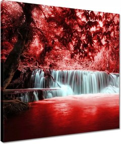 Vászonkép 40x40 Vörös vízesés Kaszkád