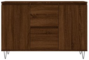 barna tölgyszínű szerelt fa tálalószekrény 104 x 35 x 70 cm