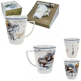 Porcelánbögre 400ml, dobozban,Vivaldi: Négy évszak-tél