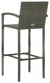 5 részes szürke polyrattan kerti bárszett