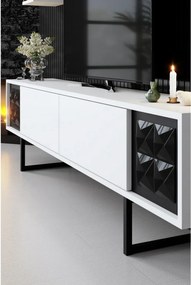 Tévés szekrény polcokkal Line White and Black