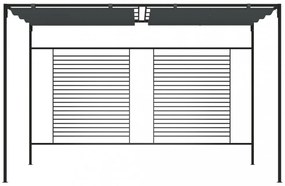 antracitszürke pavilon behúzható tetővel 3 x 4 x 2,3 m 180 g/m²