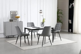 BERA világosszürke bársony szék fekete lábakkal