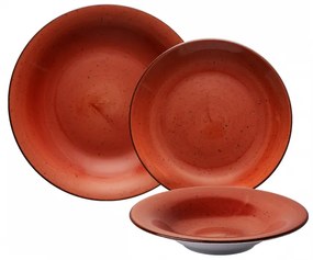 18 db-os porcelánkészlet terrakotta - Hotel Inn Chic színes (910082)