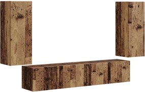 vidaXL TV falit kabinet szett Falra szerelhető 4 pcs Öreg fa Faanyag