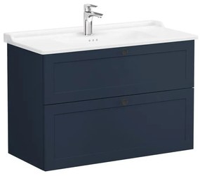 Fürdőszoba szekrény mosdóval VitrA Root 100x67x46 cm kék szőnyeg ROOTC100BINTC